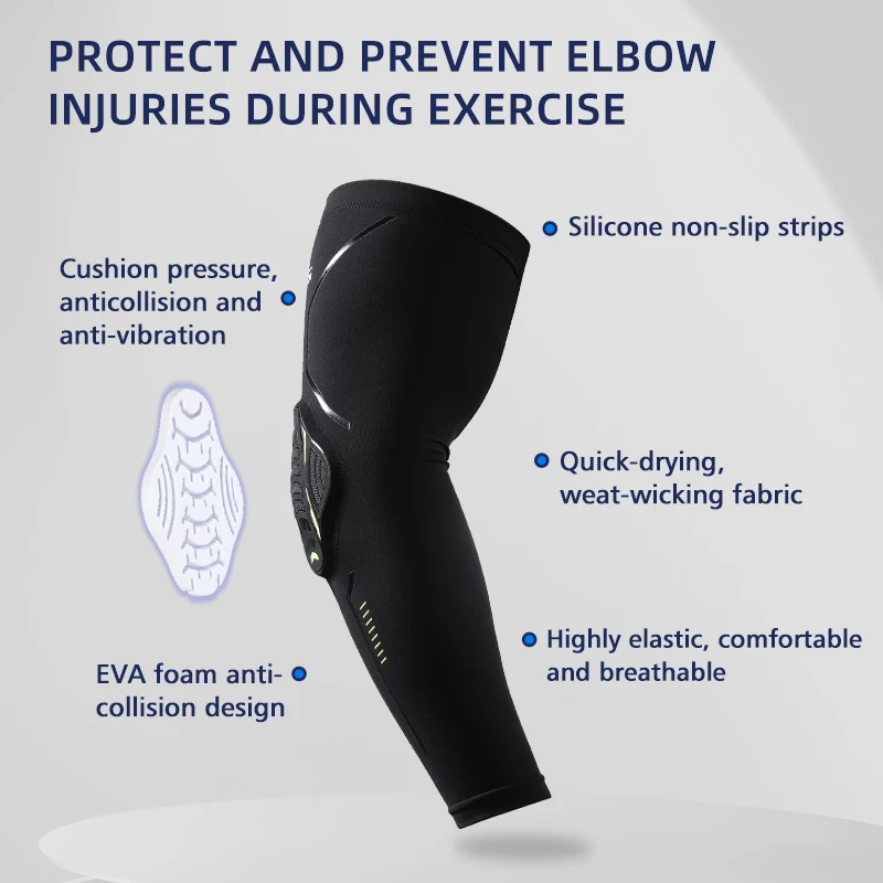 VBOSi 1 Piece Women Men Crashproof Honeycomb Sport Elbow Pads Elastic Arm Sleeve Support for Basketball Volleyball Football