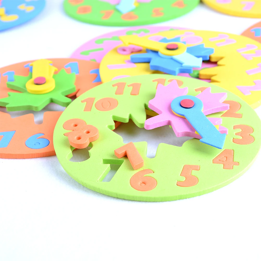 Cute EVA Foam Number Clock Time Jigsaw Puzzle Kids Learning Toy,