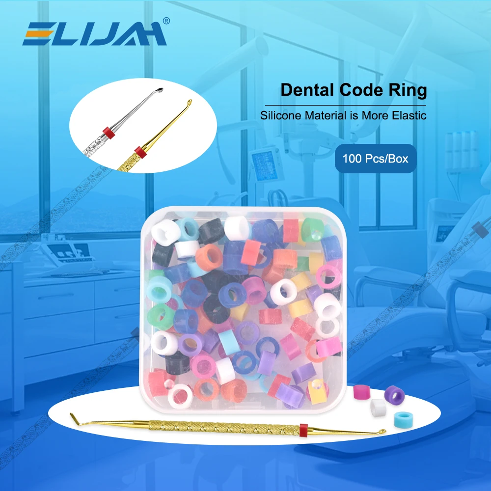 ELIJAH Dental 300Pcs Silicone Identification Circle Multi Color Universal Circle Autoclavable Disinfection Dentistry Instrument