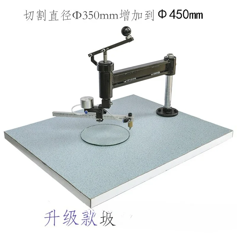 Glass compass table oiling with scale manual round table upgraded round glass cutting table