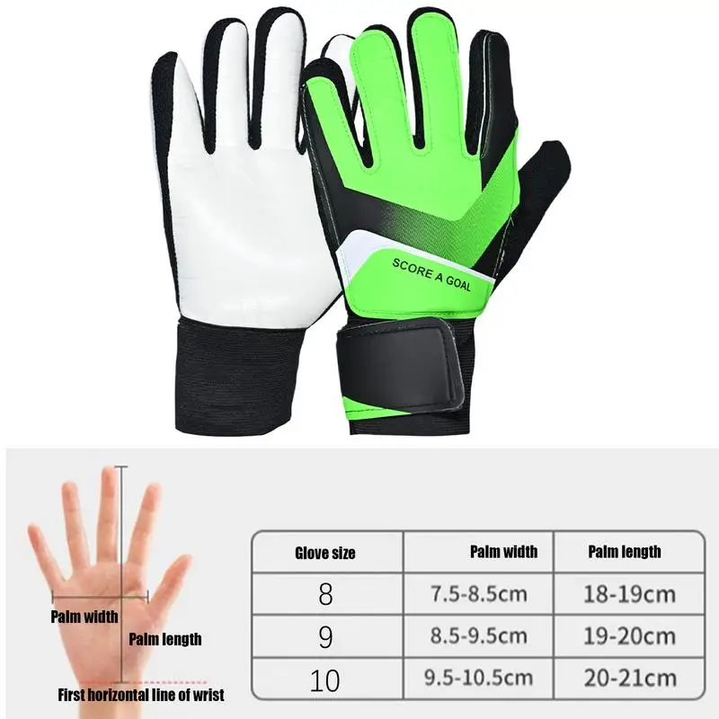1 زوج قفازات حارس المرمى للأطفال الكبار كرة القدم اللاتكس سميكة حماية قفازات حارس المرمى كرة القدم حارس المرمى قفازات عدم الانزلاق