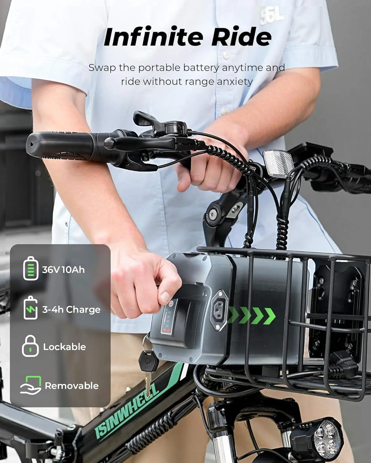 Olenwheel M40 دراجة كهربائية قابلة للطي للبالغين 500 وات دراجة كهربائية مع سلة، دراجات كهربائية قابلة للطي 20 ميل في الساعة