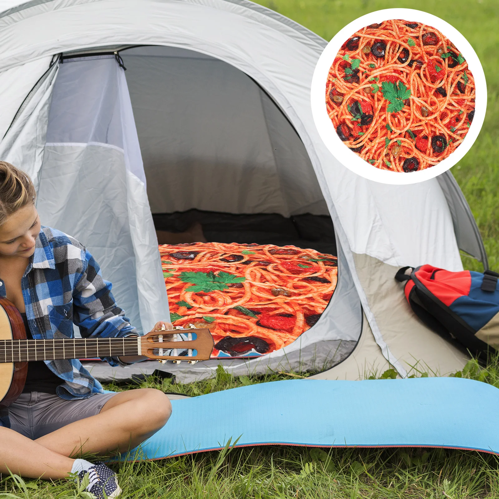 

Soft Coral Fleece Pizza Blanket Round Warm Cozy Funny Pizza Printed Throw Blanket for Adults Indoor Outdoor