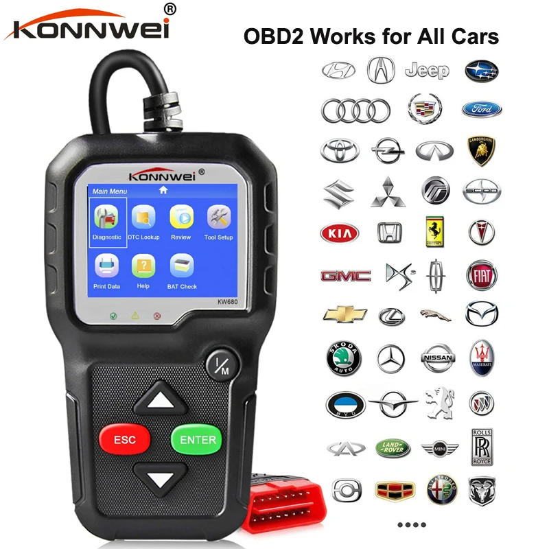 

Car OBD Tool OBD2 Scanner KW680 OBD II Diagnostic Tool Anto Scanner OBD Code Reader Check Engine Light Tool for Cars After 1996