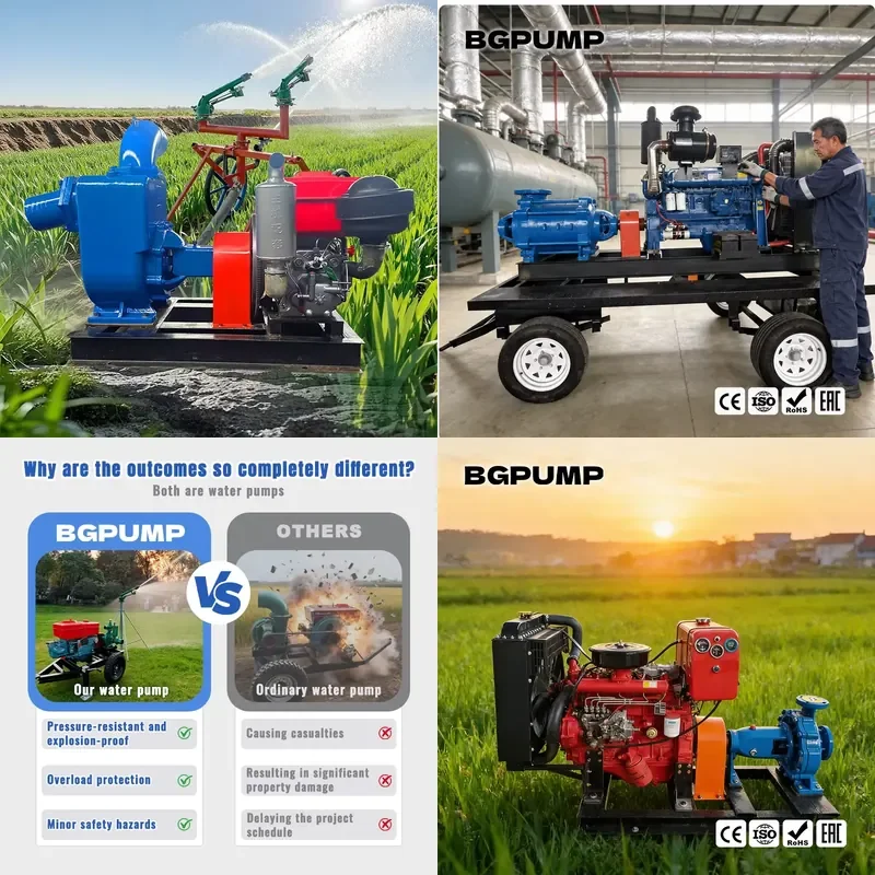 Agricultural 55kw horizontal single-stage centrifugal end suction pump diesel irrigation pump price