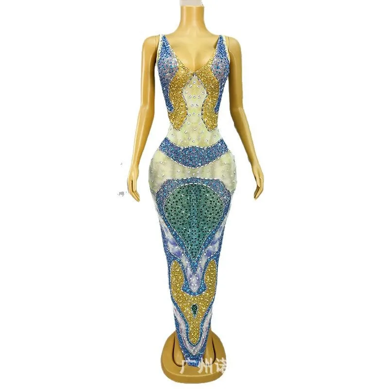 Alto senso Colore a contrasto Temperamento Vita Gonna anca Stile vacanza Abito alla moda Cocktail Party Abito da sera Spettacolo Costumi