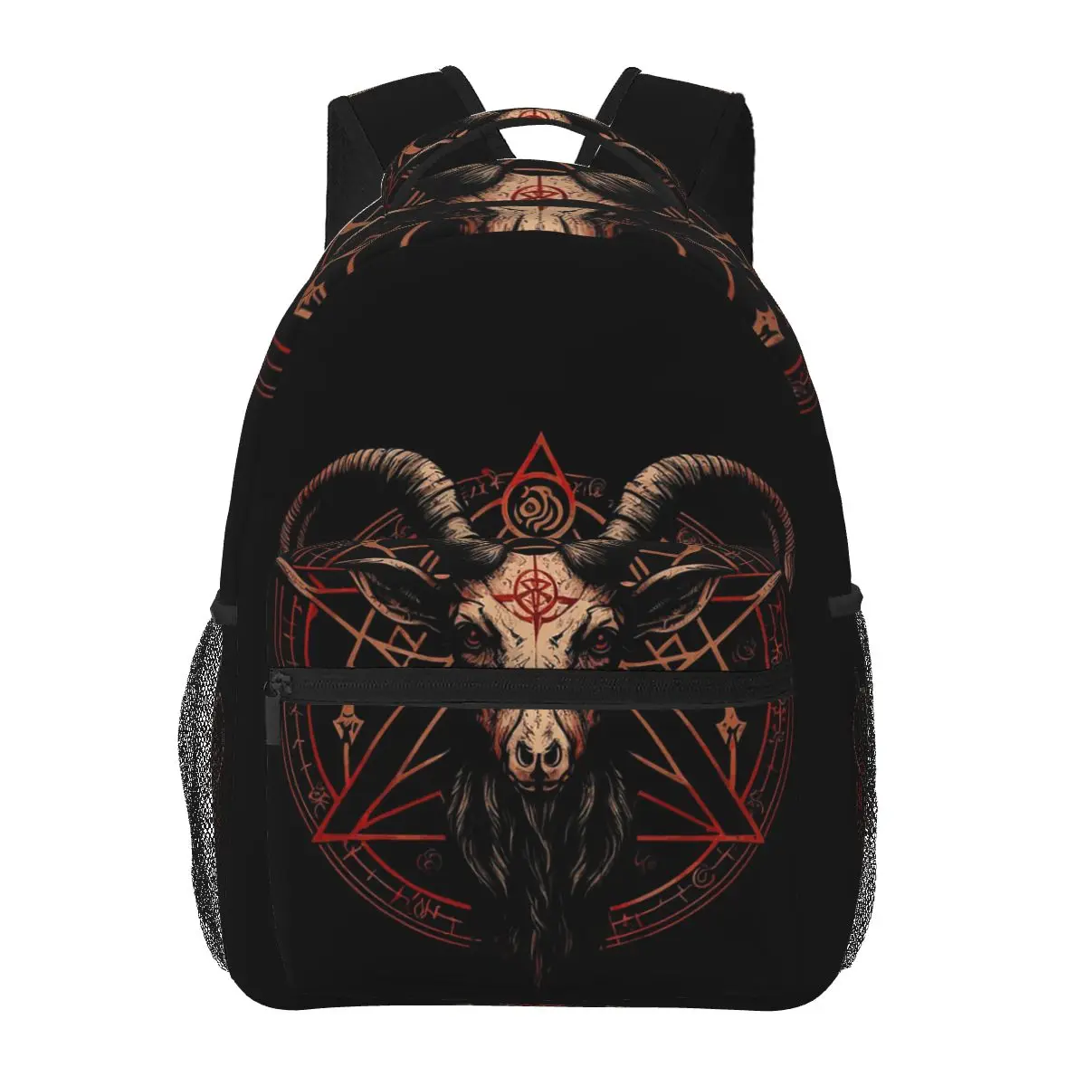 

Occult Satanic Baphomet Goat In Pentagram Backpacks Boys Girls Bookbag Students School Bags Cartoon Travel Rucksack Shoulder Bag