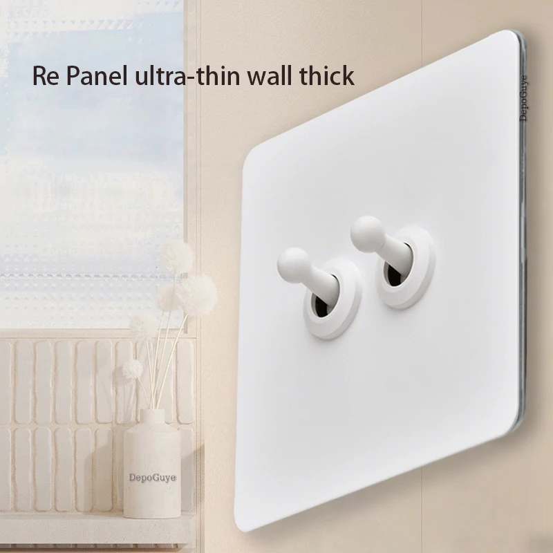 Interruptor de palanca, interruptor de acero inoxidable blanco, Panel de lámpara de pared Retro, enchufe USB tipo c de la UE, Francia, atenuador de luz de pared Universal
