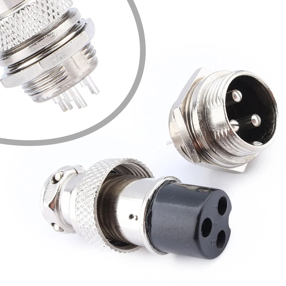 GX16 3 Pin Screw Type Aviation Connector Zinc Alloy Socket Panel Mount Wire Harness For Industrial Automation Control Equipment