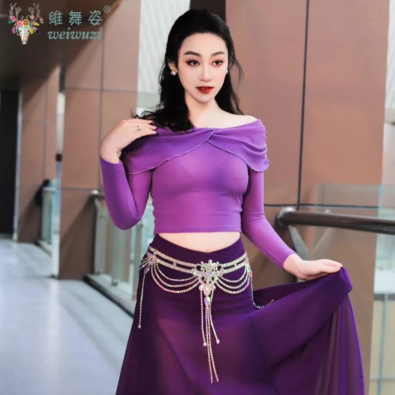 Mode Buikdansen Prestaties Taille Keten voor Dames Handgemaakte Senior AB Stenen Kwastje Riem Competitie Accessoires Riemen