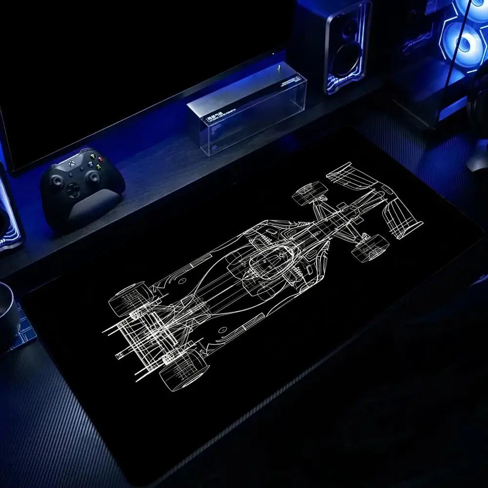 Race car line art drawings Mouse Pad Large Computer Office Game Table Mats Rubber Anti-slip XXL Mouse Mat HDP Long Desk Pads