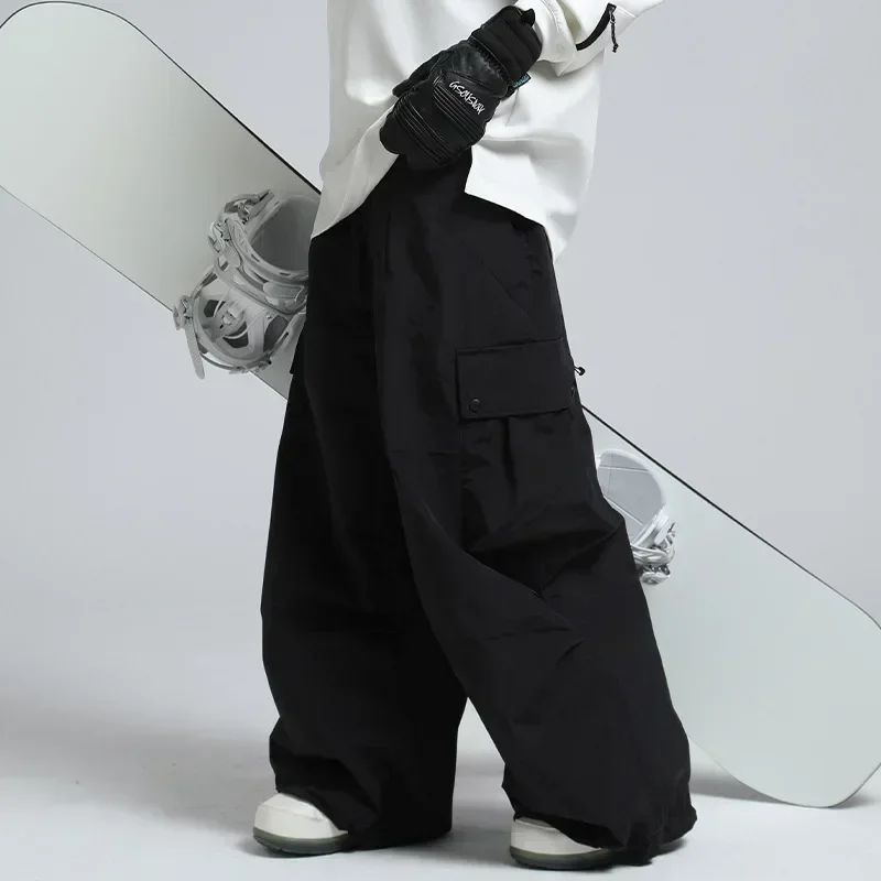 Loose Snowboard Wear Waterproof Windproof Warm Female Ski Clothes Snow Trousers Women Men Jumpsuit Winter Outdoor Skiing Pants
