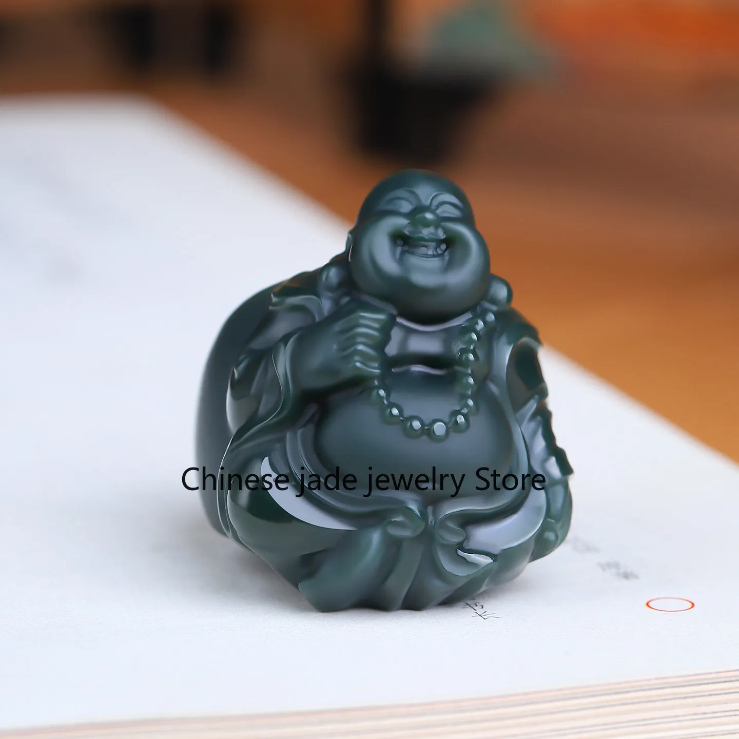Genuine Xinjiang Hetian fine material Maitreya Buddha wrench finger men's and women's Buddha public ring rin
