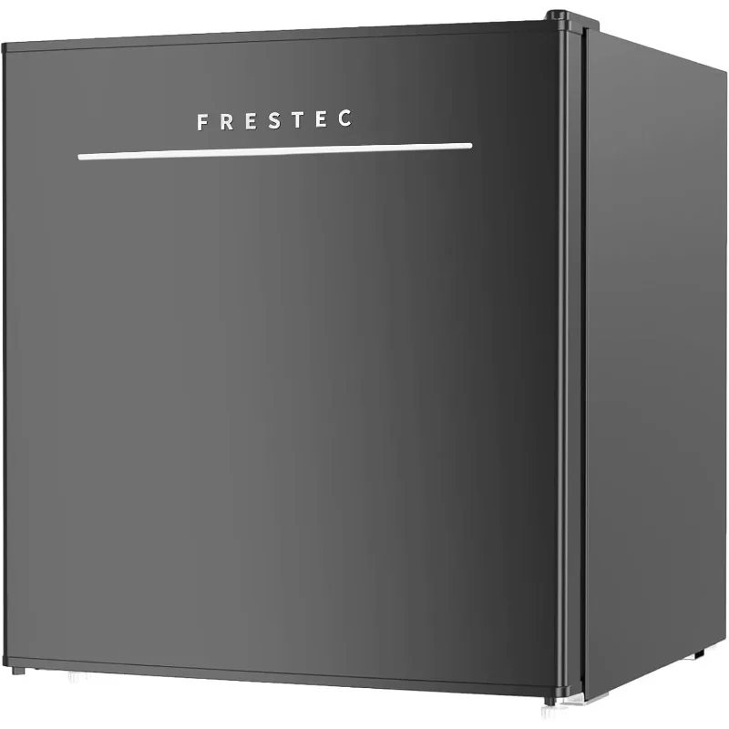 Mini refrigerador Frestec de 1,7 pies cúbicos con congelador, mini refrigerador para dormitorio, refrigerador pequeño, refrigeradores dormitorios con congelador, (negro)