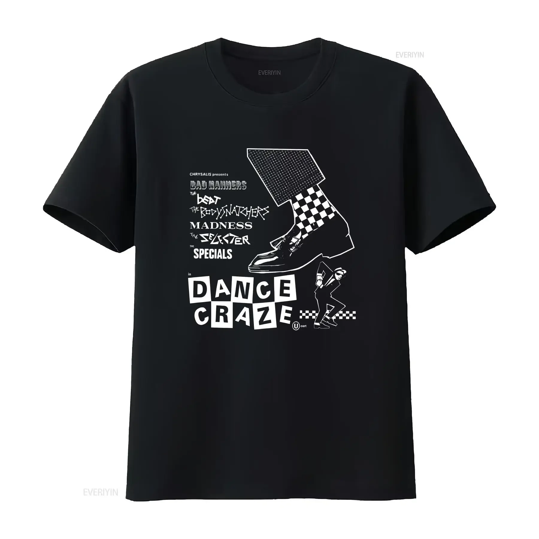 Dance Craze T shirt screen print short sleeve ska reggae dub Madness specials selector long or sleeves vintage Washed