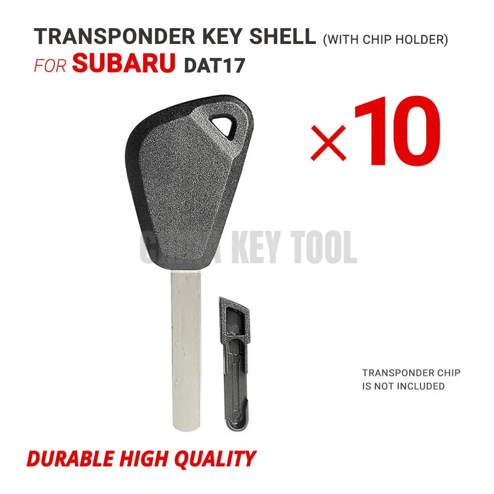 Coque de clé à transpondeur pour Subaru DAT17, porte-puce, haute qualité, 10 pièces