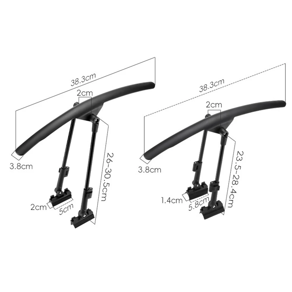 1Set Front/rear Road Bicycle Mudguard Extended Adjustable Rainproof Board Flat Handle Cycling Quick Dismantling 700C Mud Removal