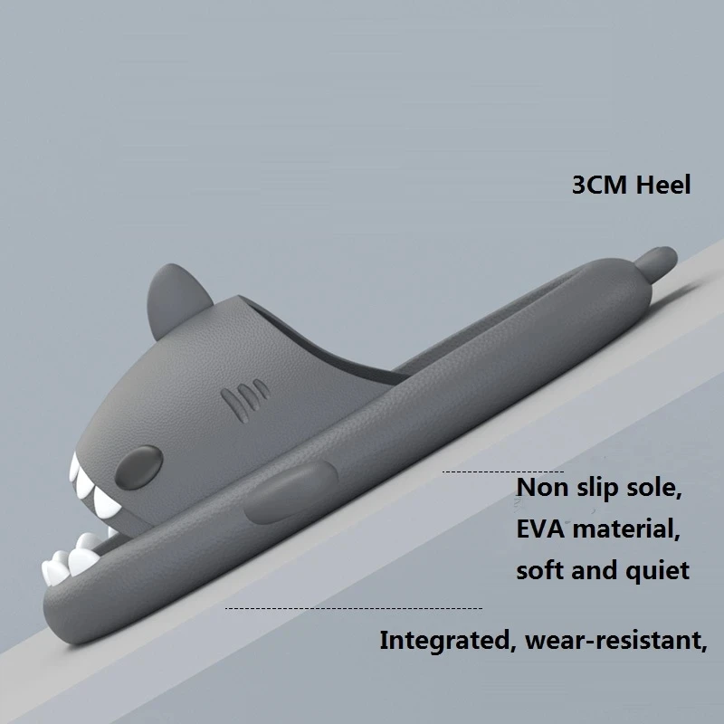 نعال إيفا متينة مانعة للانزلاق للرجال والنساء ، شرائح سميكة ، شبشب مقاوم للماء ، خف خارجي وداخلي ، أزواج ، أطفال ، قرش ، تخفيضات كبيرة