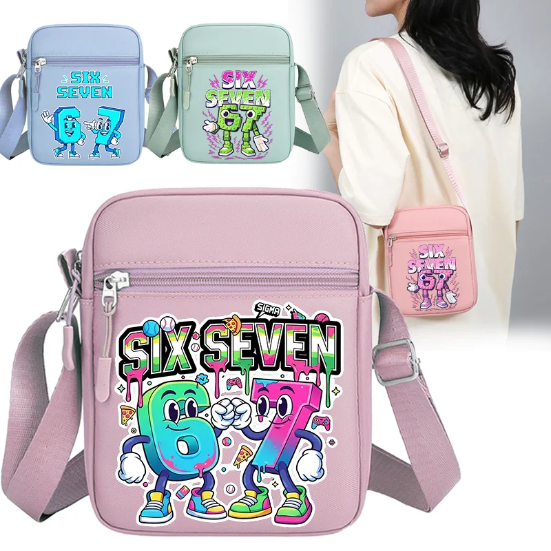 2026 Steal A Brainrot Shoulder Bags 67 Six Seven Pattern Printed Crossbody Bags Women Men Fashion Handbags Womens Mans Gifts