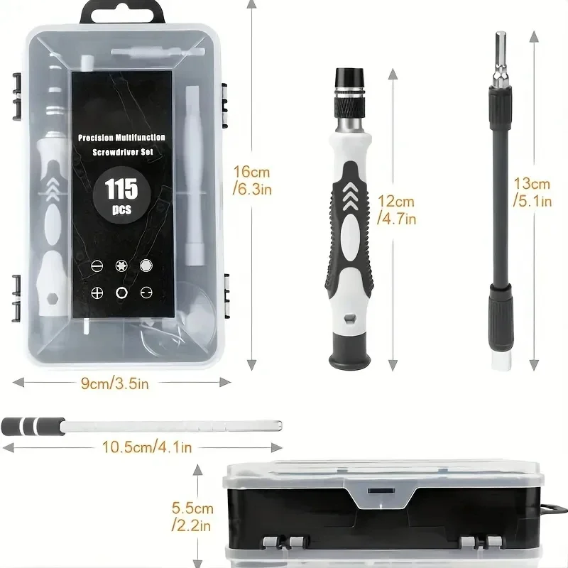 Precision Screwdriver 115 in 1 Set Magnetic Mini Screw Nuts Bits WEEKS Multifunction Household Repair Tools Kit