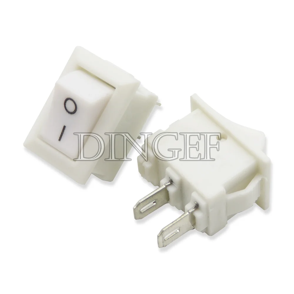 10PCS 3Pin 2PIN 3A 250V 10*15mm Black Red Button Rocker Switch ON OFF ON AC 10X15 Mini Rocker Power Switches