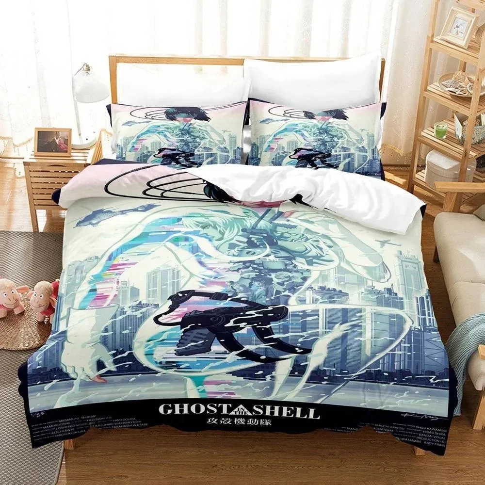 

3D Anime Bed Sheet Ghost In The Shell Bedding Set Single Twin Full Queen King Size Bed Set Adult Kid Bedroom Duvet cover Sets