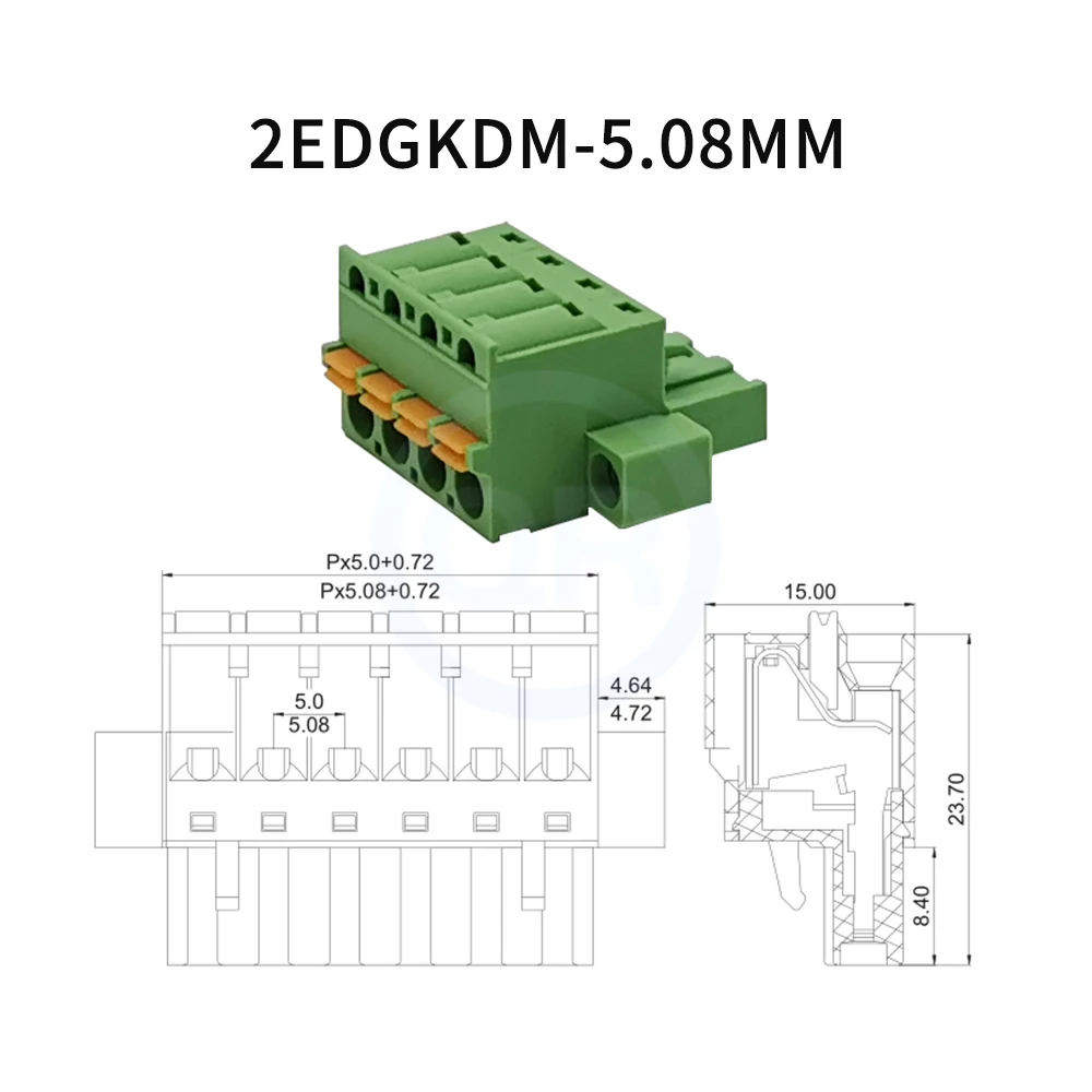 (5/10 PCS) 2EDGKDM 5.08mm Plug-In PCB 15EDGKDM 2EDGV/RM Flanged Right Angle/Straight Pin Header with Spring Loaded Plug 2P-24Pin