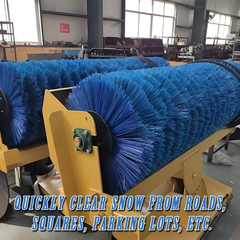 Factory Supplier Offers High Flow Hydraulic Snow Broom Attachment With Wear Resistant Bristle For Highway Clearance