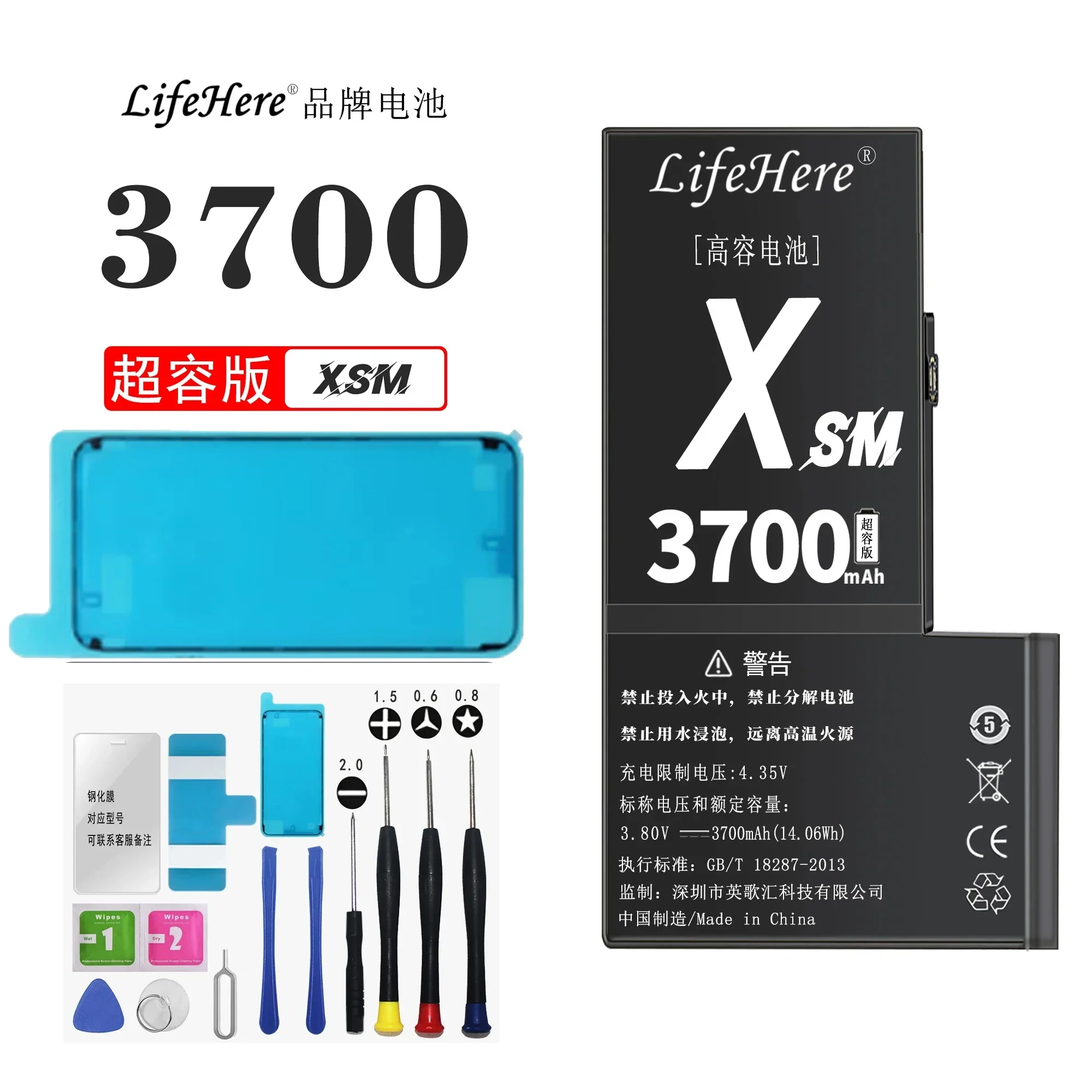 Original Lifehere 3700Mah Battery For Apple iPhone XS MAX A1921 A2101 A2102 A2104 Repair Part High Capacity Phone Batteries