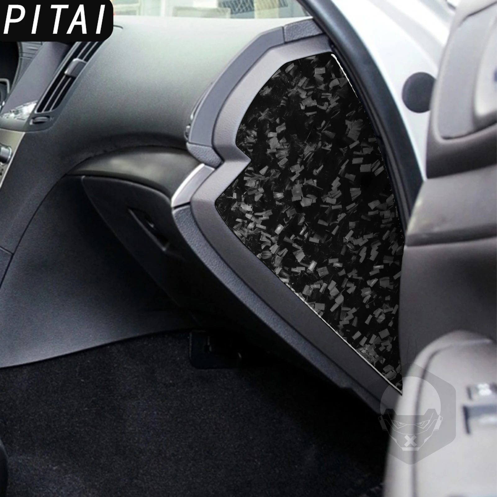 For Infiniti G35 2007-2013 Forged Carbon Fiber Dashboard Side Cover Panel decoration Strips Car Interior Accessories Sticker ﻿