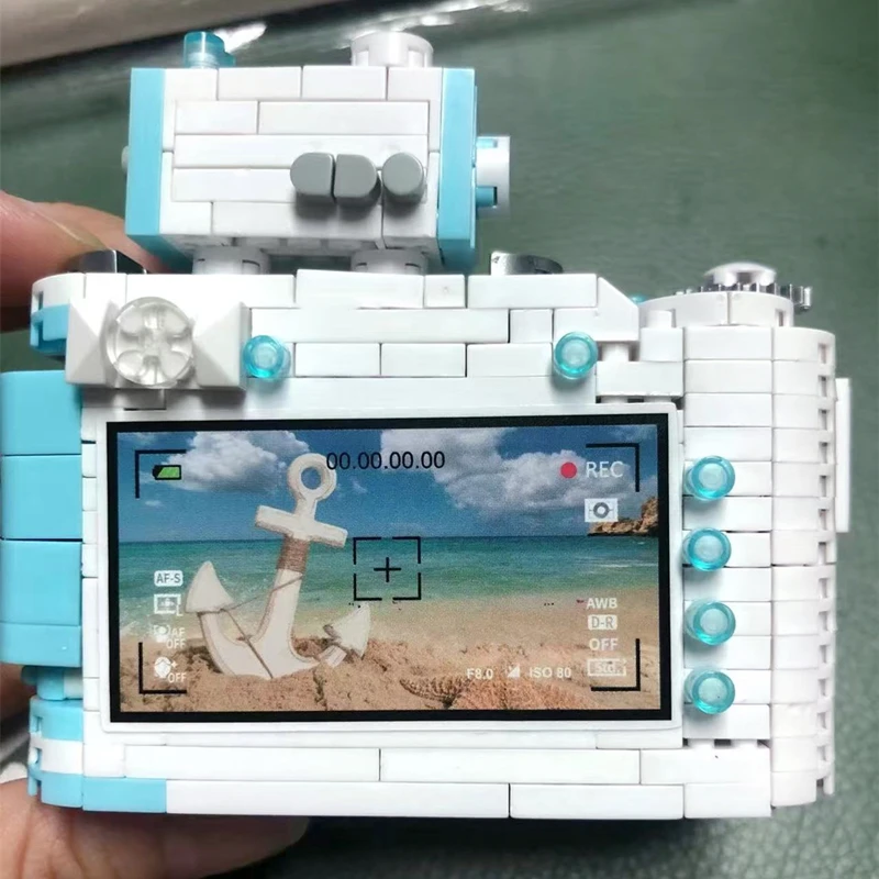 

Simulation Trendy Mechanical Single-shot Retro Camera Building Blocks Assembled Figures Children's Toys Model Ornaments Gifts