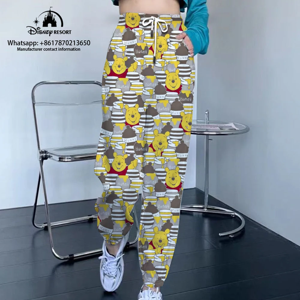 Mickey Minnie and Stitch cartoon print autumn hot sale women's fashion casual jogging sports pants street style drawstring pants