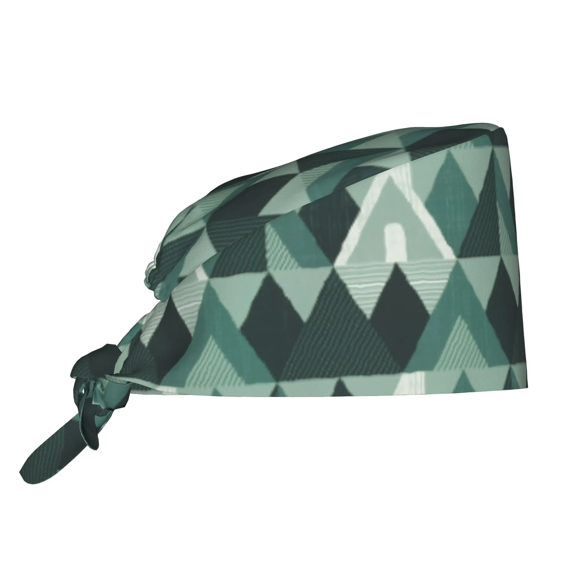 Adjustable Geometric Textured Mountain Lake Life  Working Hat Men Women  Surgical Hat Scrub Nursing Doctor Surgeon Cap for Chef