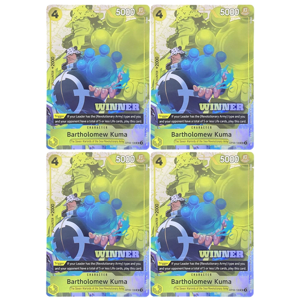 Коллекционные аниме-карты English Proxy One Piece Bartholomew Kuma Tnmt Pack Vol.4-Winner OPCG Foil Card