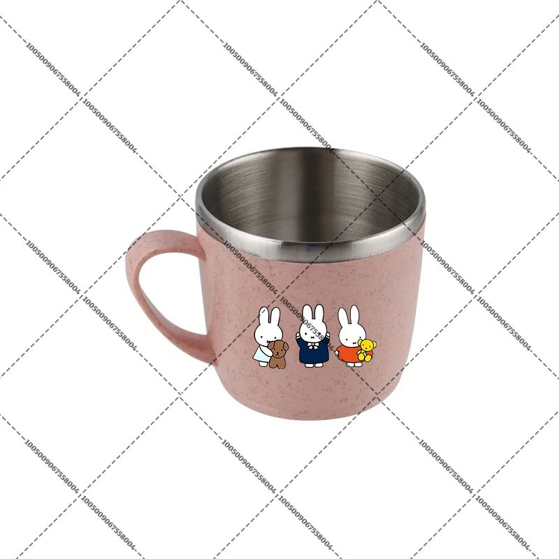 Miffy Drop-resistant Mouthwash Glass Convenient Toothbrush Cup Printing 304 Stainless Steel Cup Cute Portable Toothbrushing Cups