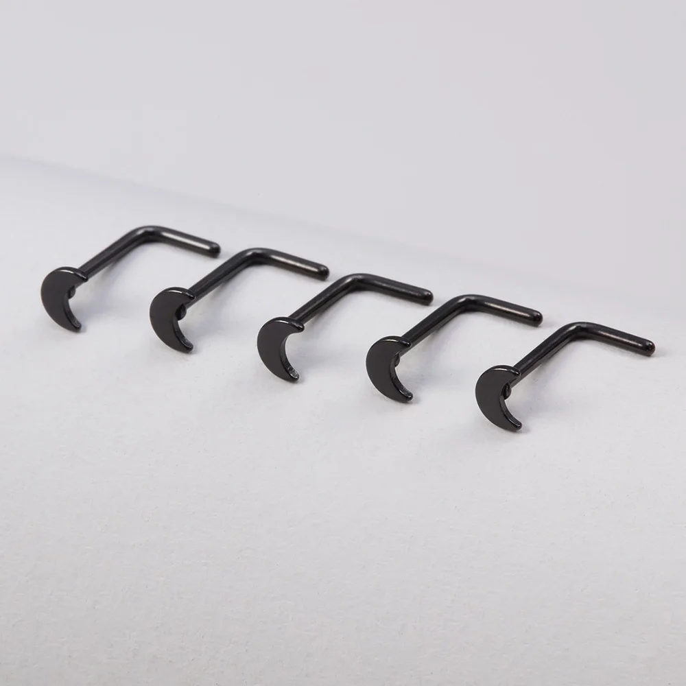 5 Stück Nasenringe für Frauen 20G Schraube Nasenstecker Herz Mond Stern Kugel Edelstahl Nasenloch Piercing Septum Knorpel Schmuck – Detail 20