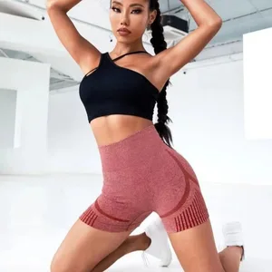 Hohe Yoga -Shorts für Fitness, Hüftlift, Bauchhosen, Laufkleidung, 3 -Punkte -Sportbekleidung 8 Hauptverkäufe Frauenbekleidungsshorts - №1