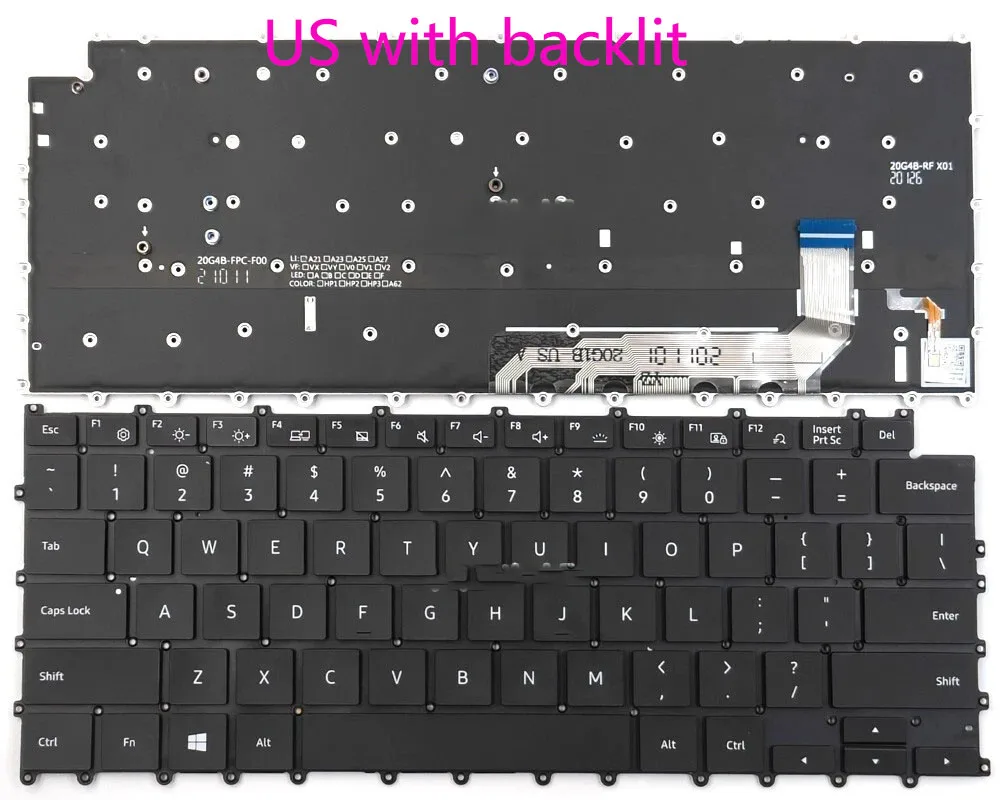 

Клавиатура для SAMSUNG Galaxy Book2 360 NP730QED 930QDB 930QED Balck, раскладка США
