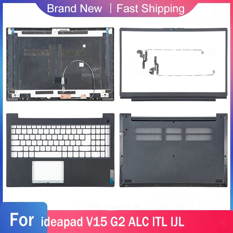 حافظة قاعدة سفلية جديدة لجهاز Lenovo ideapad V15 G2 ALC ITL IJL للكمبيوتر المحمول LCD الغطاء الخلفي الحافة الأمامية Palmrest المفصلات العلوية غطاء B C D