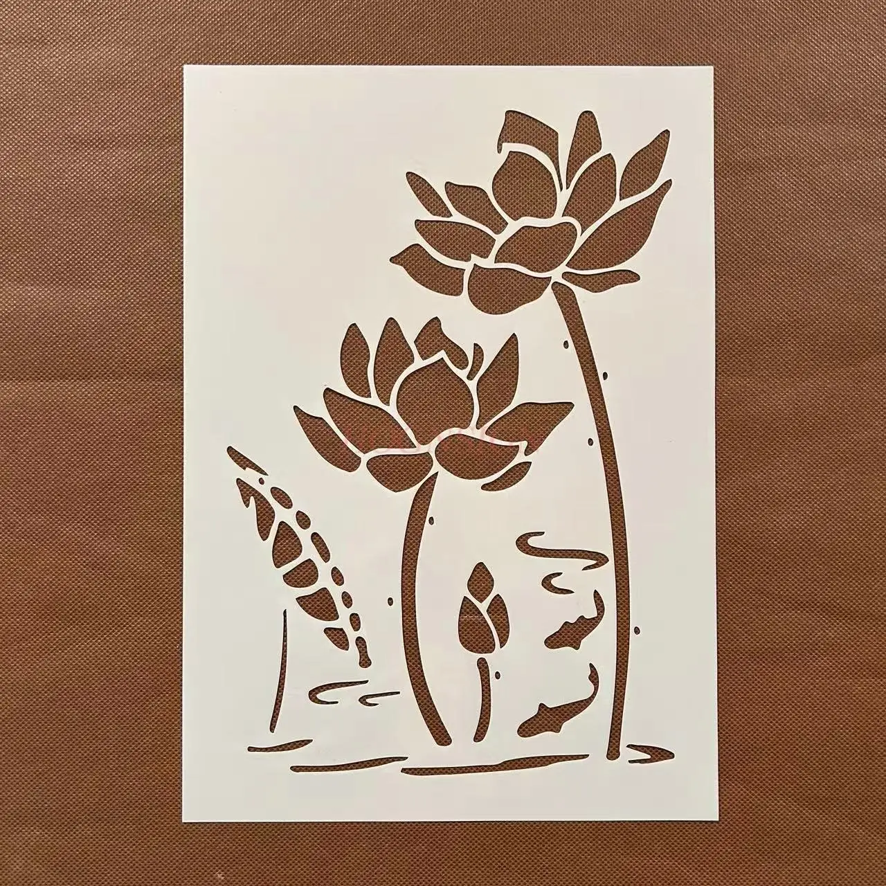 1 шт., креативная книга с листьями лотоса и лотоса, выдолбленный вручную скопированный плакат, граффити, аэрозольная живопись, вспомогательный шаблон, линейка