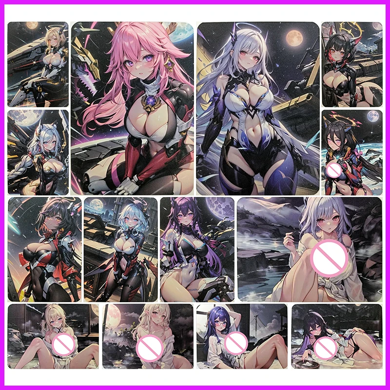 Anime deusa história raro tamanho a6 cartão colecionável yae miko bronya shenhe furina raiden shogun yoimiya brinquedos para menino presente de aniversário