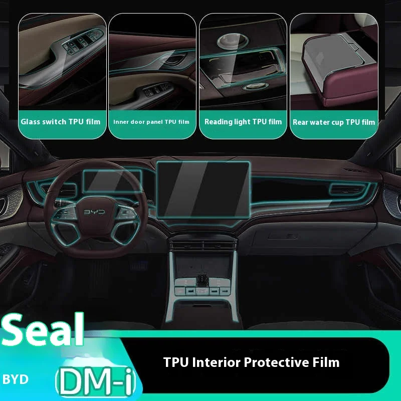 For BYD Seal 07 DMI TPU Protective Film for Central Control, Gear Shift, Windows - Anti-scratch Interior Upgrade Car Accessories