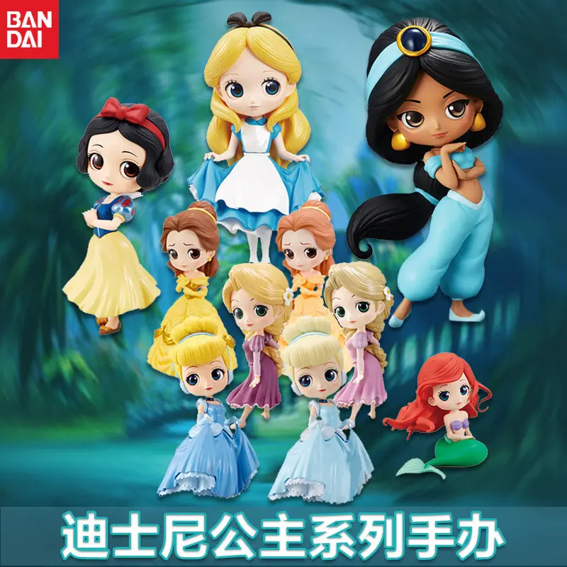 Collection de figurines Bandai Disney Princess Qposket - Blanche-Neige, Elsa, Anna, Ariel, Jasmine, Alice, Clochette - Boîte mystère