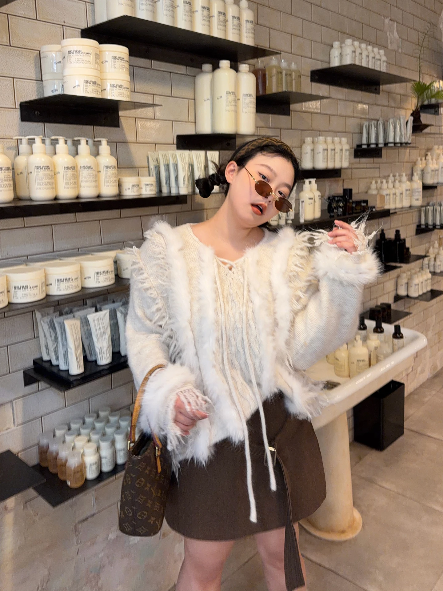 

European Style Fuzzy Wool Blend Sweater with Tassel Heavy Work Flower Weaving for plus Size Women Winter Long Sleeve Crew Neck
