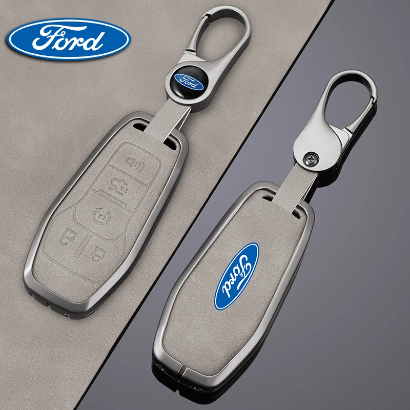 Zinc Alloy Car Key Case Fob Cover Shell for Ford Fusion Mondeo Mustang F-150 Explorer Edge 2015 2016 2017 2018 Auto Accessories