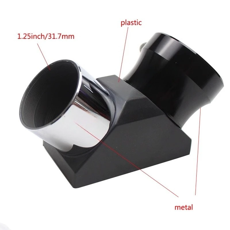 1.25-inch 90-degree prism zenith mirror   full positive image   Refracting 31.7mm  Astronomical  Telescope  metal interface