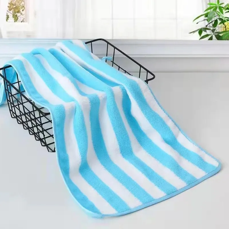 35x75cm Stripes Absorbent Quick Drying Bath Towel Sets Soft Adults Face Hand Towels Bathroom Microfiber Swim Bath Towels