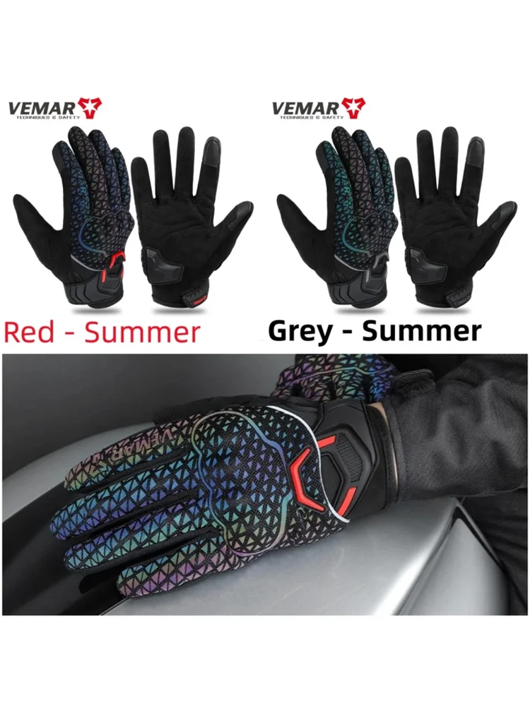 VEMAR Touchscreen Motocross Motorcycle Gloves Colorful Motorcyclist Mtb Dirt Bike Riding Glove Woman Man Cycling Items Mittens