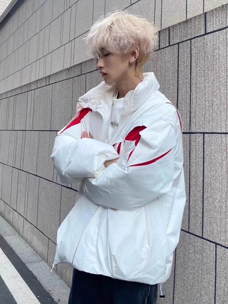 

Cleanfit Men's Cotton Jaet Winter Deconstructed Design Irregular American High Street Sle Warmth Filling Zipper Closure C...