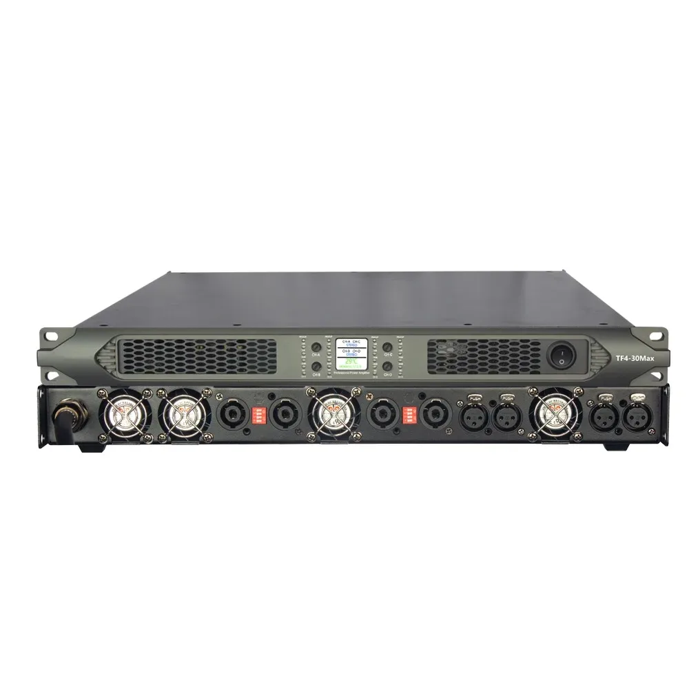 Paulkison TF430 4 Channel Power Amplifier Professional 20000W Class D Power Amplifier 1U Power Mixer Amplifier